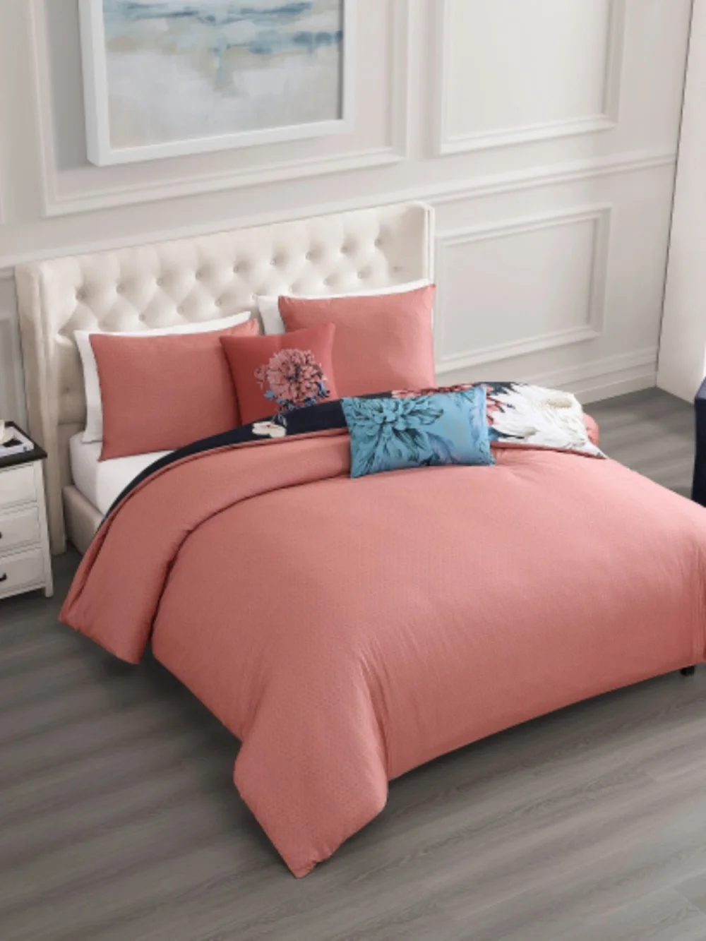 Bebejan Navy Mums Reversible King Comforter Set